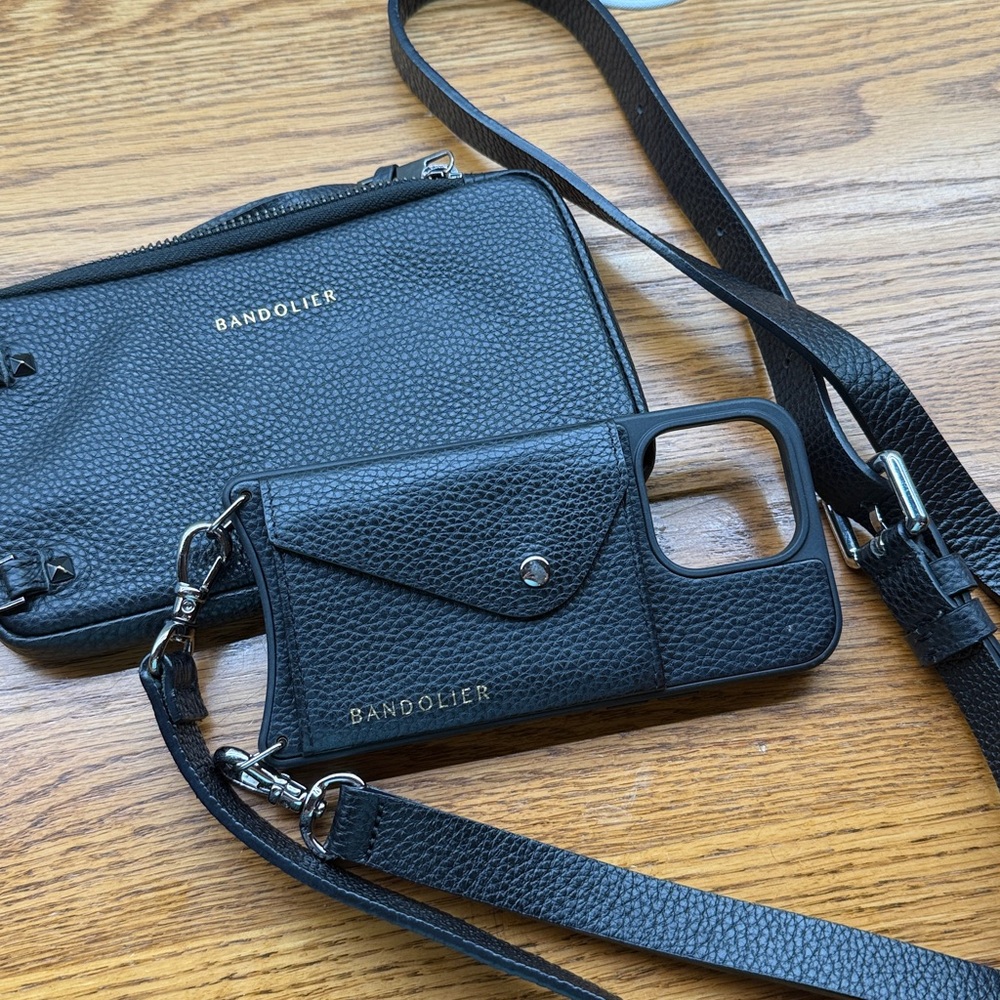 Bandolier Black Crossbody Phone Case Set